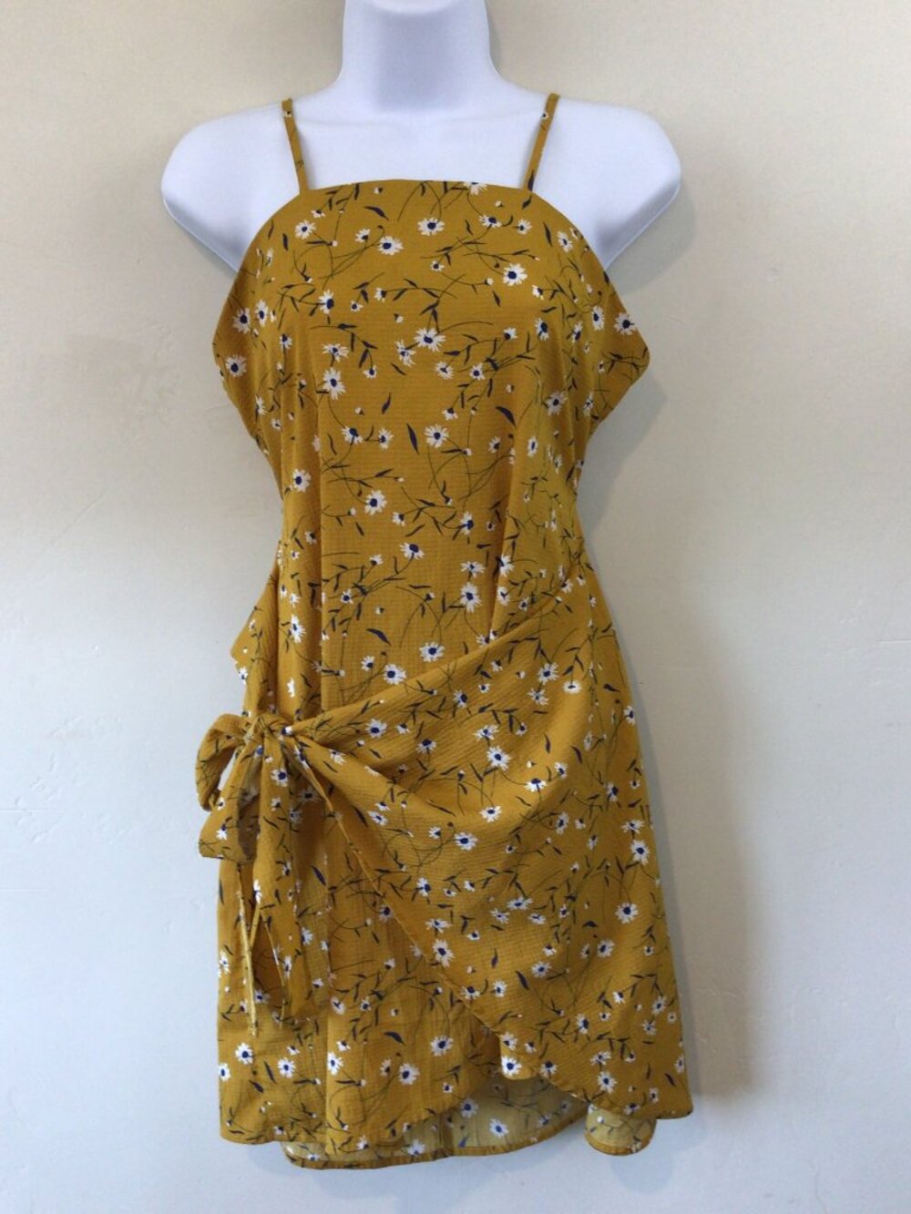 3/$10 Shein Yellow Floral Thin Strap Summer Dress